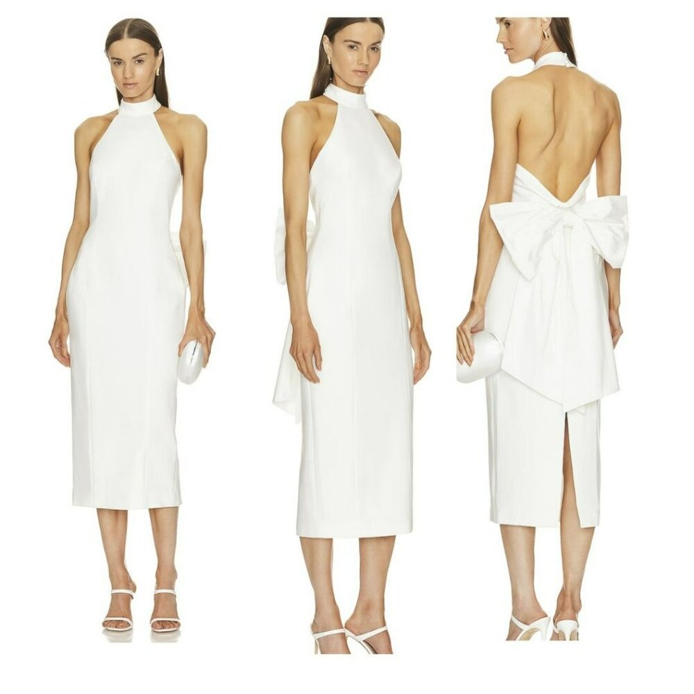 Revolve Elliatt Ivory Midi Dress Odori Back Removable Bow Bachelorette Wedding